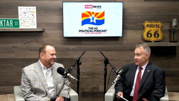 HighGround Inc.'s Paul Bentz joins host Jim Sharpe on this week's AZ Political Podcast to discuss the state's top races. (Screenshot)
