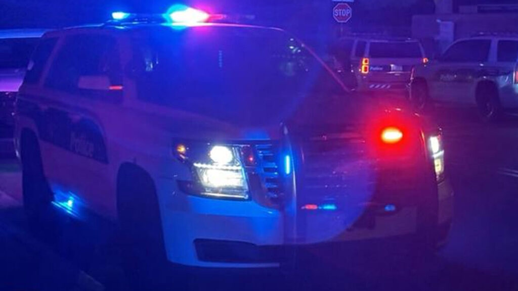 One vehicle landed "on its roof" after a two-vehicle crash in Phoenix Friday night, authorities said. (Phoenix Police)