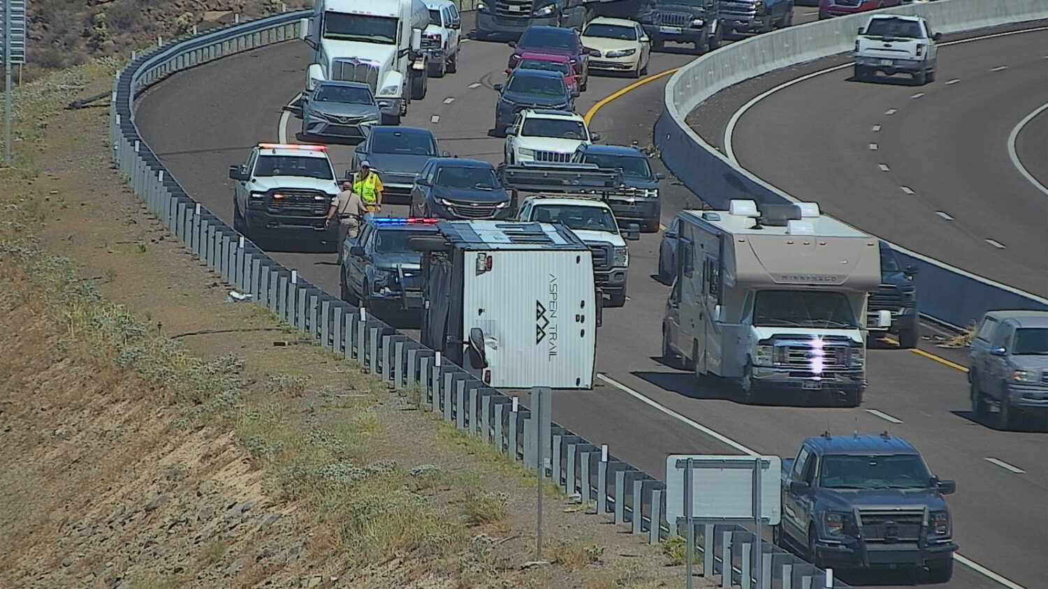 A crash disrupted traffic on Interstate 17 near Bumble Bee on Thursday. (ADOT photo)...