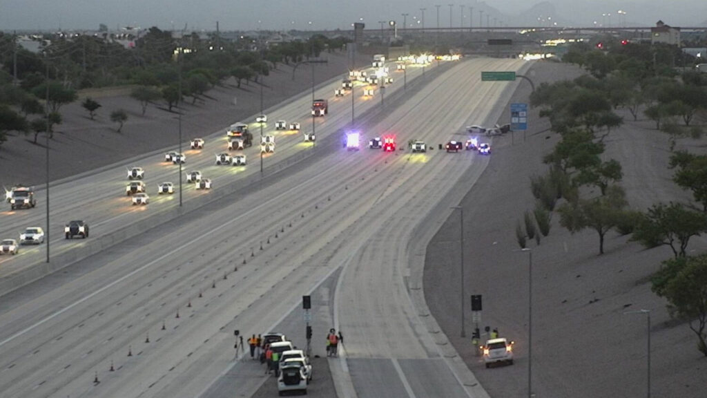 A crash closed eastbound US 60 in Mesa on Wednesday morning. (ADOT photo)