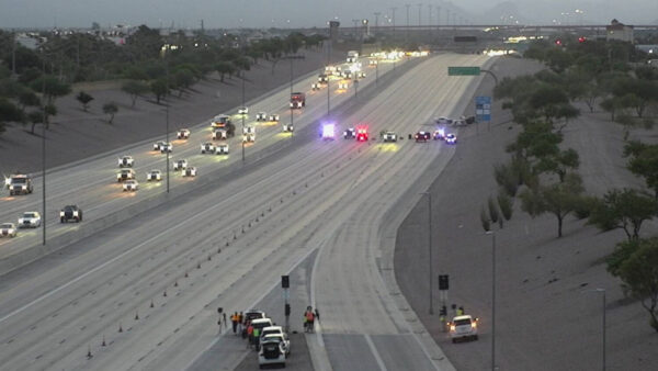 A crash closed eastbound US 60 in Mesa on Wednesday morning. (ADOT photo)