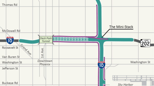 ADOT is hosting two public meetings next month regarding options for the I-10 between the Deck Park Tunnel and the I-10/I-17 Split interchange.