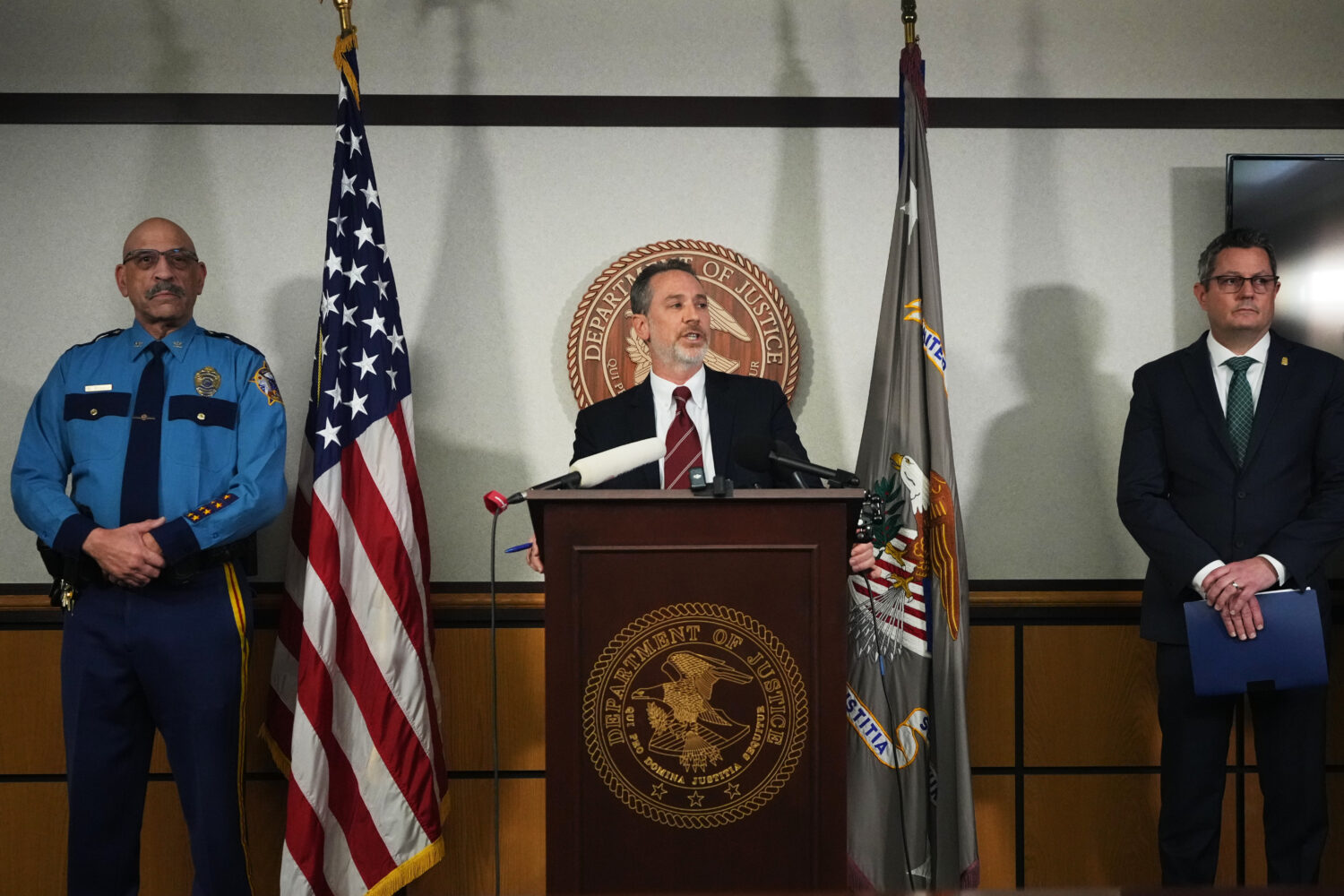 U.S. Attorney for the District of Alaska Michael J. Heyman holds a news conference on a criminal in...