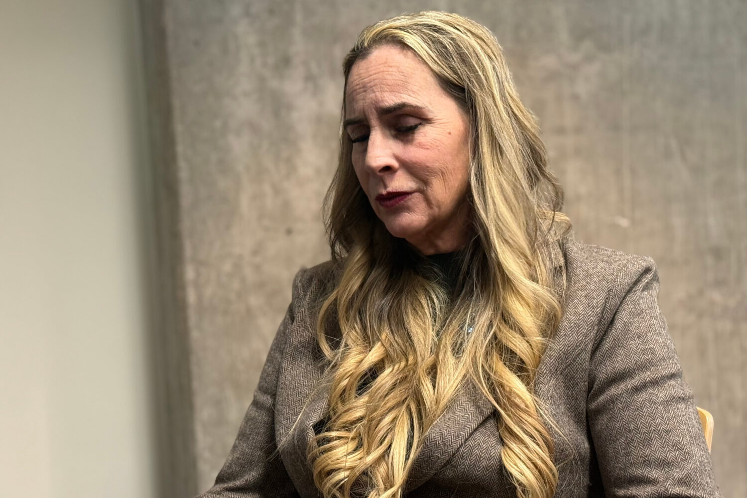 This photo made with a smartphone shows Bernadette Greene-Placentia, who is running for congress in...