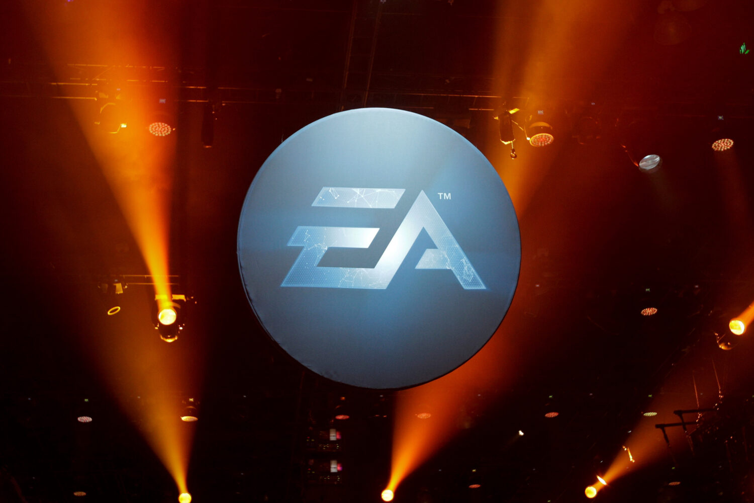 FILE - The logo for Electronic Arts is displayed during the Electronic Entertainment Expo in Los An...