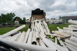 PVC pipes swept away by Hurricane Helene flooding still dominate cleanup of North Carolina river