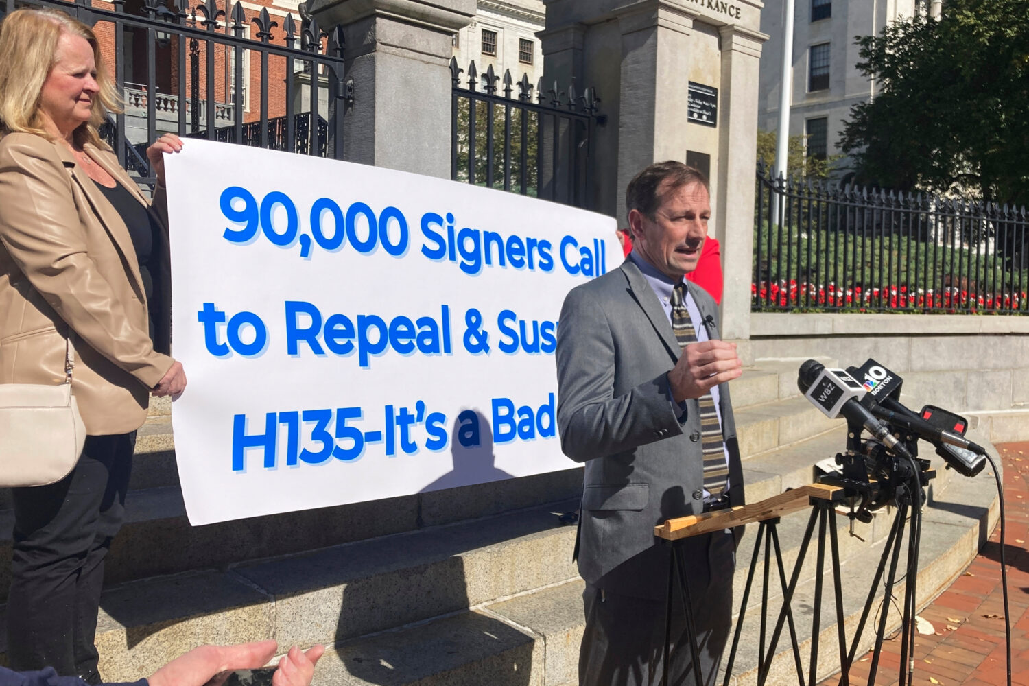 FILE - Toby Leary, a gun shop owner and Second Amendment advocate, announces that firearms activist...