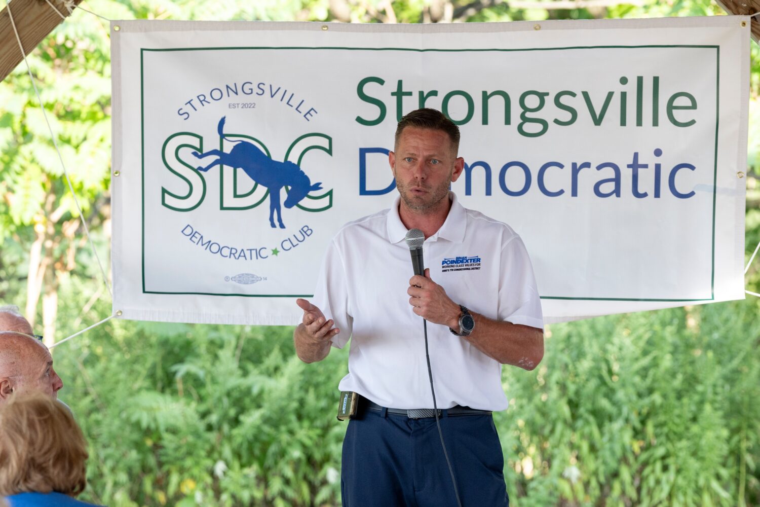 FILE - Brian Poindexter, Democratic nominee for Ohio's 7th congressional district, speaks at the St...