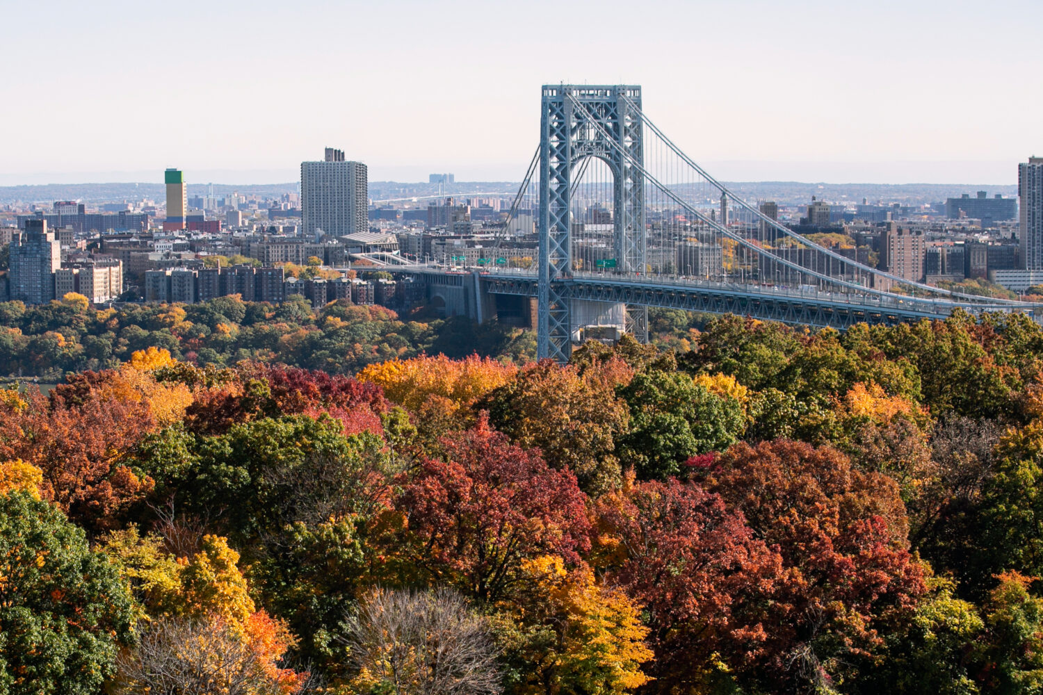 FILE - The George Washington Bridge is seen on Oct. 29, 2022, from Fort Lee, N.J. (AP Photo/Ted Sha...