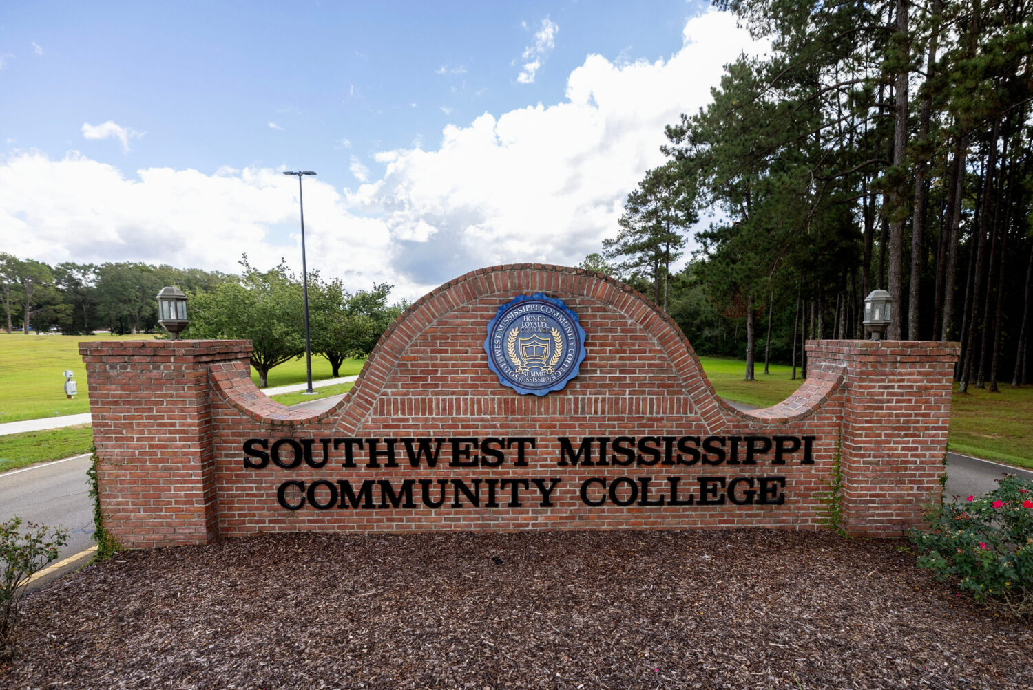 A Southwest Mississippi Community College sign stands in Summit, Miss., Friday, Oct. 9, 2026. (Eric...