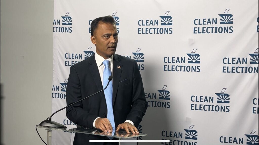 Democrat Amish Shah emphasized that if elected he would find ways to work the Trump administration, despite disagreeing with it on a lot.