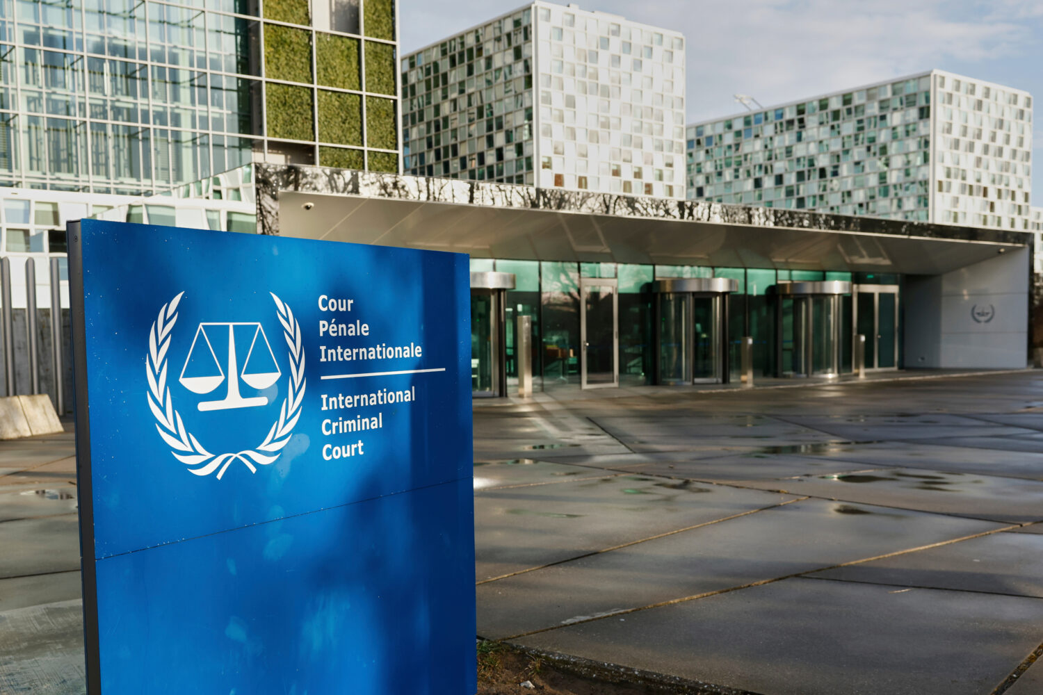 FILE - A general view of the exterior of the International Criminal Court is seen in The Hague, Net...