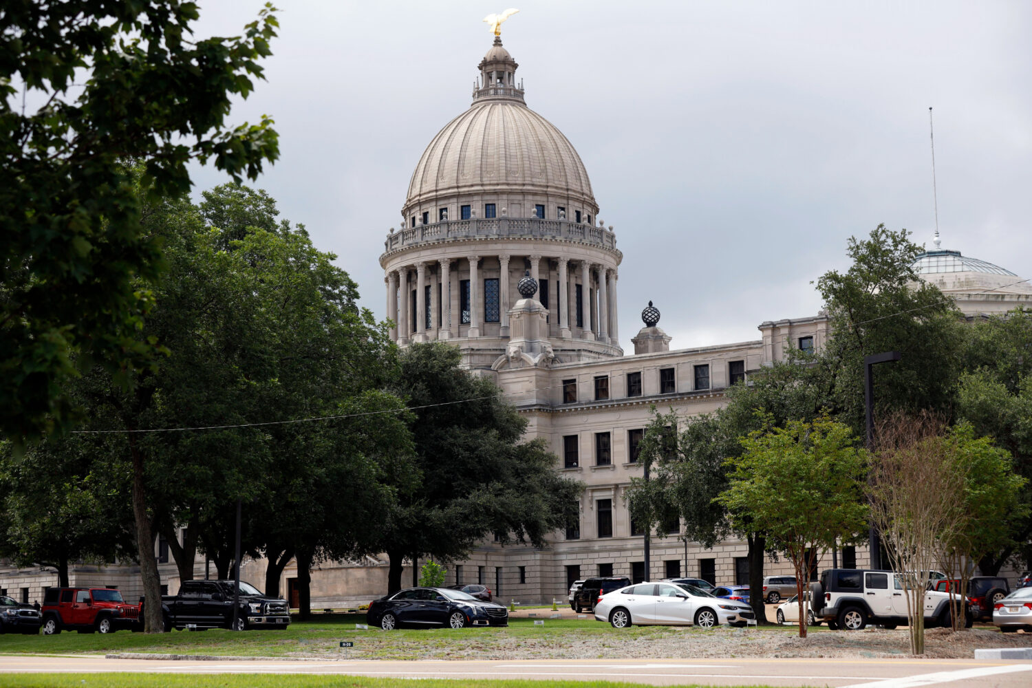 FILE - The Mississippi State Capitol in Jackson, Miss., on July 6, 2020. (AP Photo/Rogelio V. Solis...