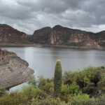 Canyon Lake was partially drained for dam upkeep. (KTAR News photo/Heidi Hommel)