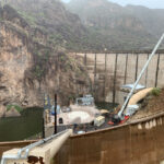 Mormon Flat Dam maintenance is underway. (KTAR News photo/Heidi Hommel)