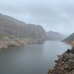 Canyon Lake was partially drained for dam upkeep. (KTAR News photo/Heidi Hommel)