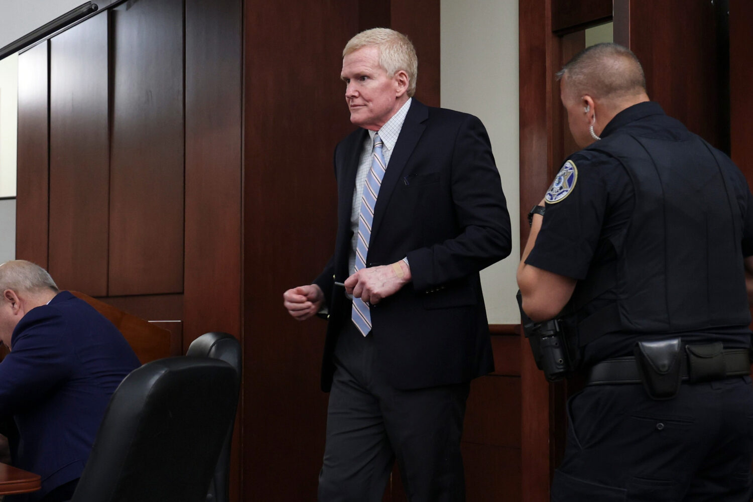 FILE - Alex Murdaugh enters the courtroom for a hearing, Aug. 14, 2026, at the Marc H. Westbrook Ju...