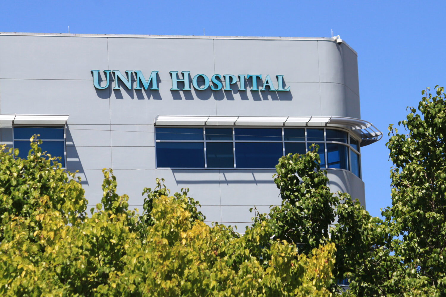 FILE - The University of New Mexico Hospital is seen on July 25, 2025, in Albuquerque, N.M. (AP Pho...