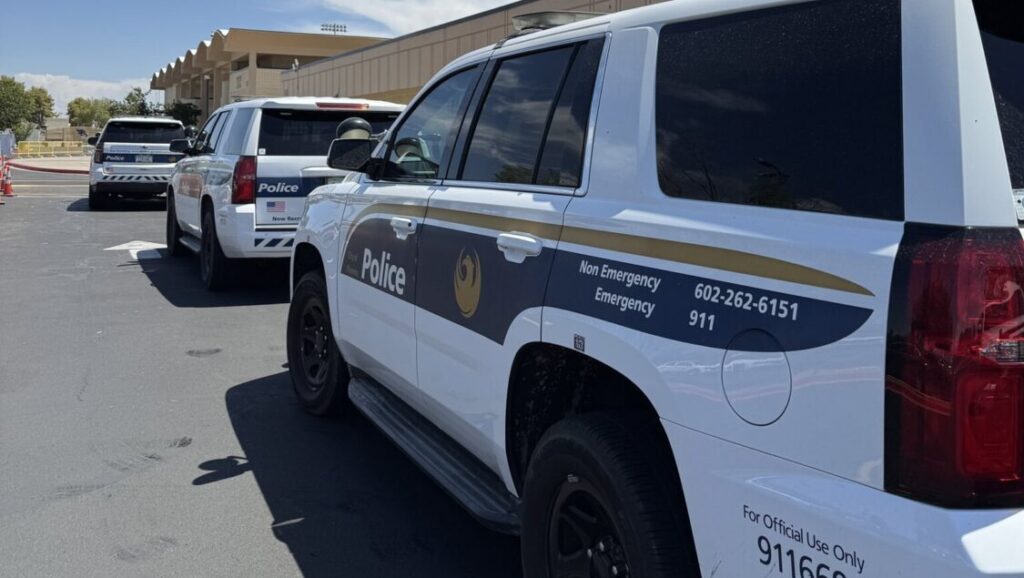 Two people were hospitalized Sunday morning after being shot in west Phoenix, authorities said. 