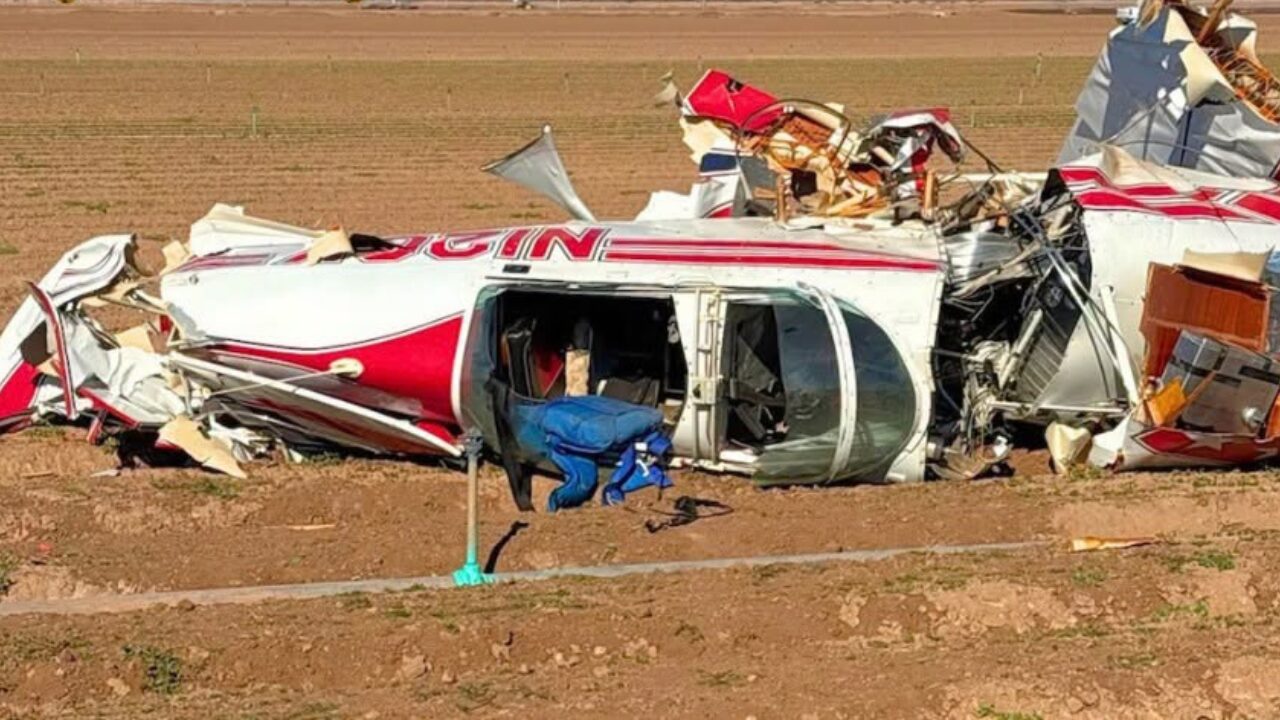 Yuma plane crash field agricultural leaves 1 injured...