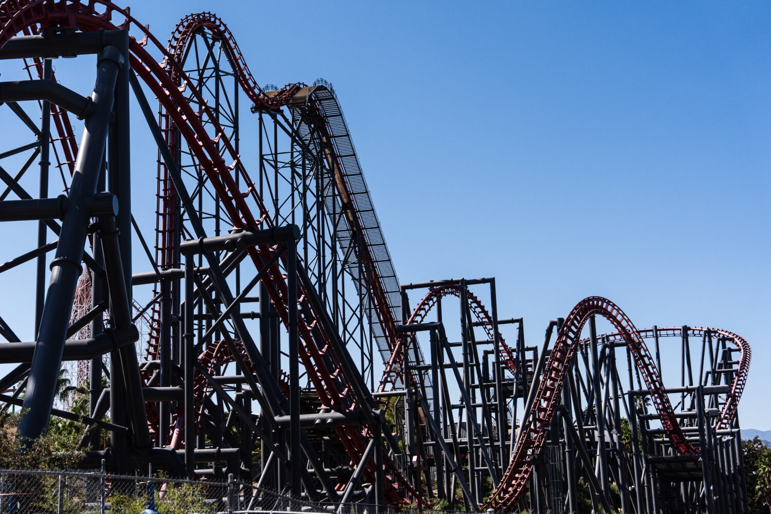 The X2 roller coaster is seen at Six Flags Magic Mountain in Valencia , Calif., Wednesday, Sept. 23...