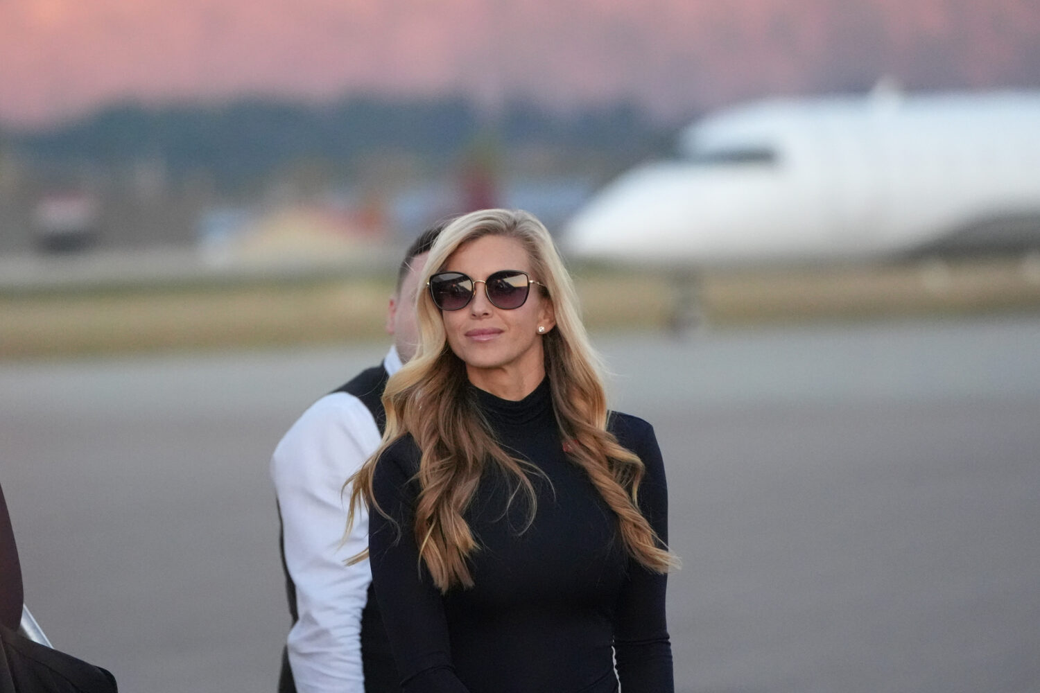 White House press secretary Katie Zacharia arrives with President Donald Trump at Glacier Park Inte...