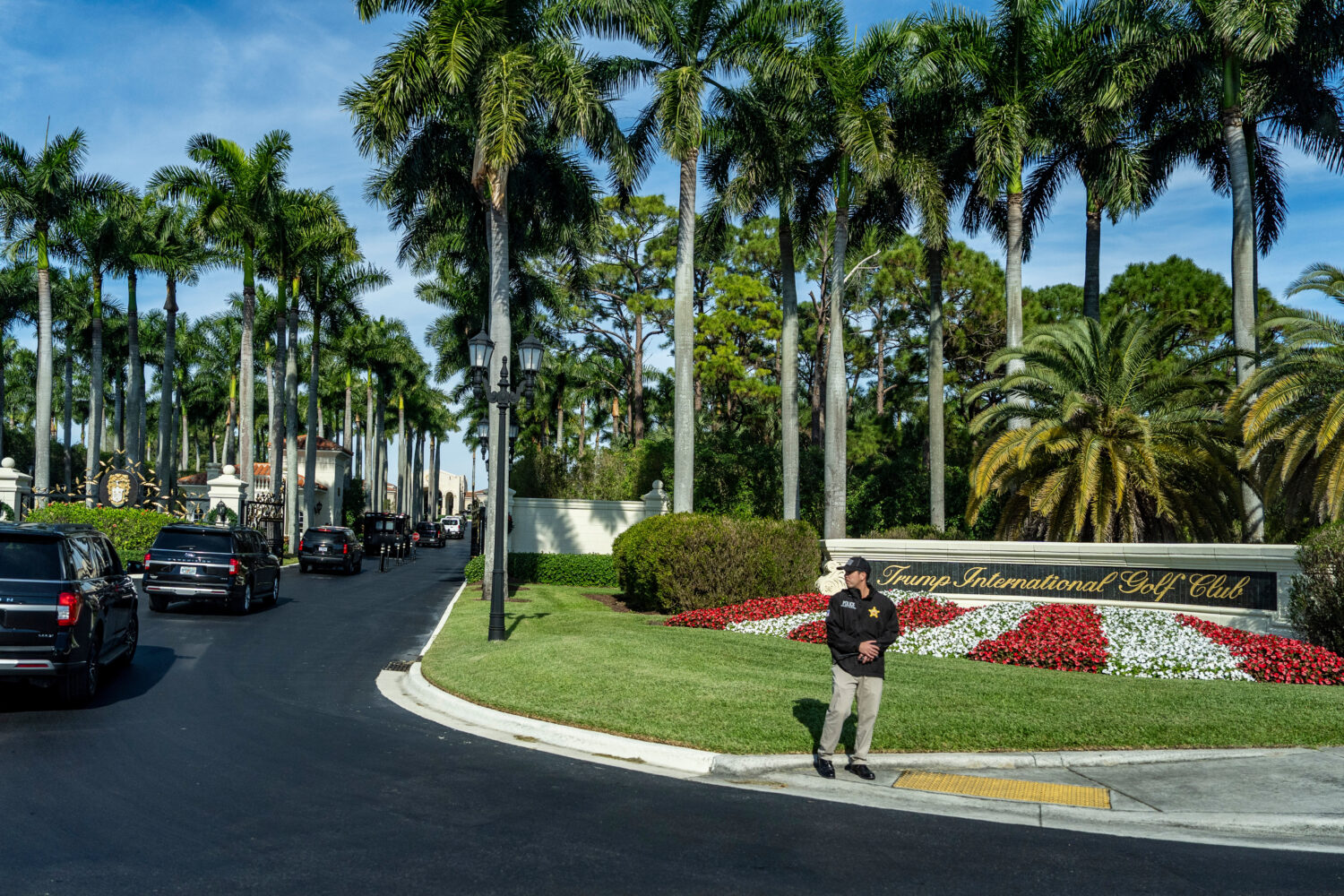 FILE - The motorcade for President Donald Trump arrives at Trump International Golf Club, Jan. 2, 2...
