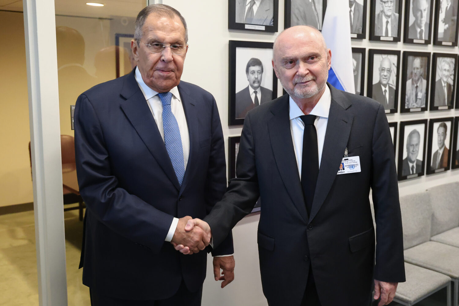 In this photo provided by Russian Foreign Ministry Press Service, Russian Foreign Minister Sergey L...