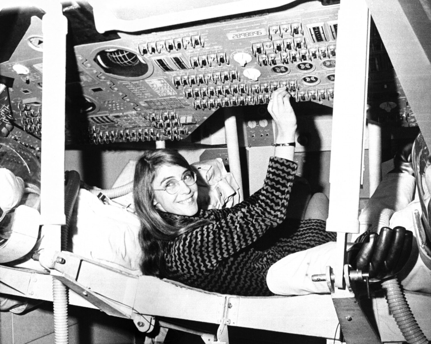 FILE - Margaret Hamilton of Cambridge, Mass., mathematic and computer programmer at the MIT Instrum...
