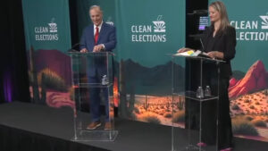 Andy Biggs shares debate stage with No Labels candidate as Gov Katie Hobbs sits out