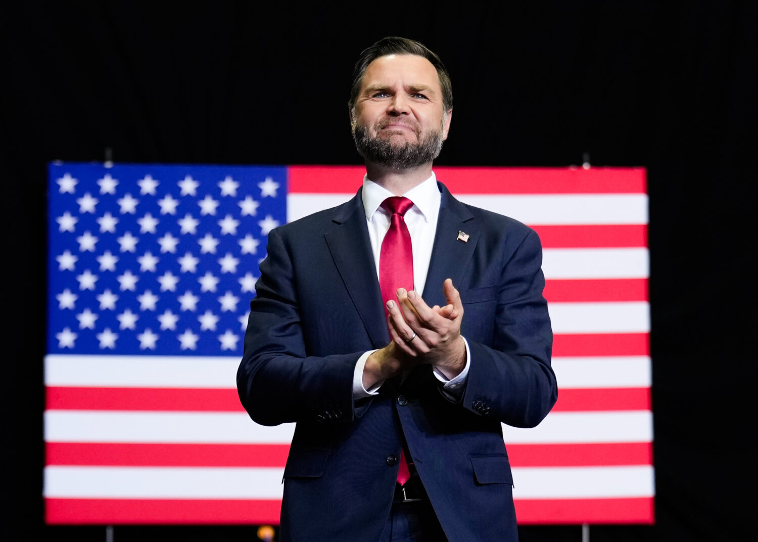 Vice President JD Vance speaks at a midterm campaign rally at the LevelUp Training Complex in Monro...
