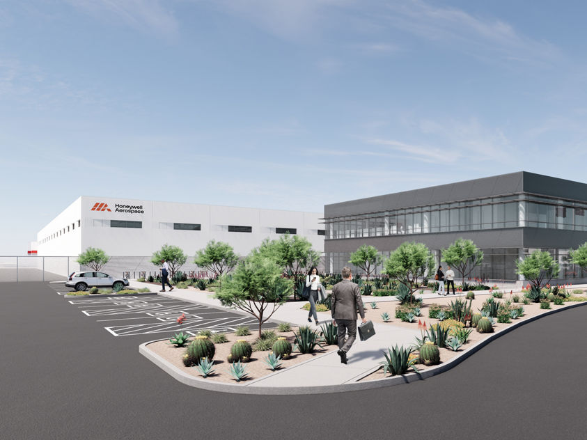 A mockup of the Honeywell planned $500 million aerospace facility. (Photo via Honeywell)...