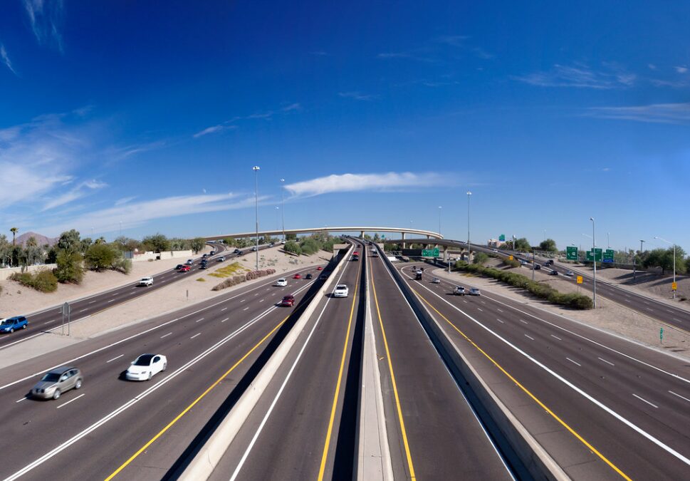 The Mini-Stack interchange of I-10, Loop 202 and SR 51 in Phoenix, shown in 2010. (Alan Stark/Flick...