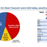 Democrat Nick Mansour leads Republican Elijah Norton 46.8% to 40.5% in the race for state treasurer, according to a new HighGround poll.