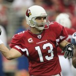 Arizona Cardinals Kurt Warner throws against the Seattle Seahawks in the first quarter of an NFL football game Sunday, Dec. 28, 2008 in Glendale, Ariz. (AP Photo/Ross D. Franklin)