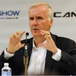 In this photo provided by the Las Vegas News Bureau, Academy Award-winning director James Cameron discusses the future of 3-D entertainment on opening day of the National Association of Broadcasters Show at the Las Vegas Hilton on April 11, 2011.