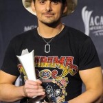 Brad Paisley poses backstage with the award for male vocalist of the year at the 46th Annual Academy of Country Music Awards in Las Vegas on Sunday, April 3, 2011.