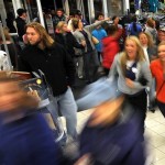 Shoppers seeking bargains flood through the 
front doors Friday, Nov. 25, 2011, at Kohl's in 
Salina, Kan., just after the store opened. (AP 
Photo/Salina Journal, Tom Dorsey)