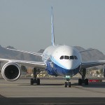 Boeing 787 Dreamliner in Phoenix at Sky Harbor 
on Friday. (Bob McClay/KTAR)