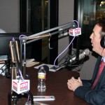 Arizona Sec. of State Ken Bennett (right) speaks with host Larry Gaydos during an interview with News/Talk 92.3 KTAR's Mac & Gaydos on Friday. (Carter Nacke/KTAR)