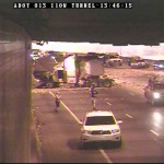 The westbound lanes of Interstate 10 were blocked by a watermelon spill on Thursday, July 11, 2013. (Photo: Arizona Department of Transportation)