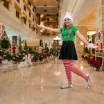 An elf poses in the gingerbread display. (Photo: JW Marriott Desert Ridge Resort & Spa)