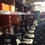 One of the locker rooms at Peoria Sports Complex is shown. (KTAR photo/Corbin Carson)