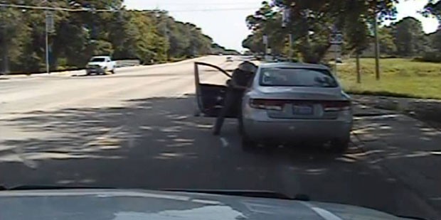 In this July 10, 2015, frame from dashcam video provided by the Texas Department of Public Safety, ...