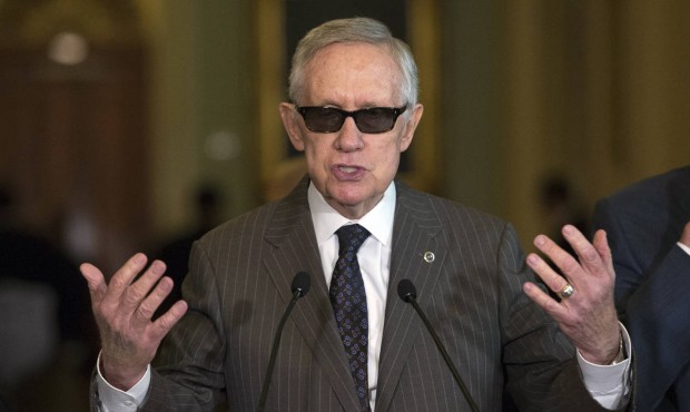 n Senate Minority Leader Sen. Harry Reid of Nev., speaks to media after a policy luncheon on Capito...