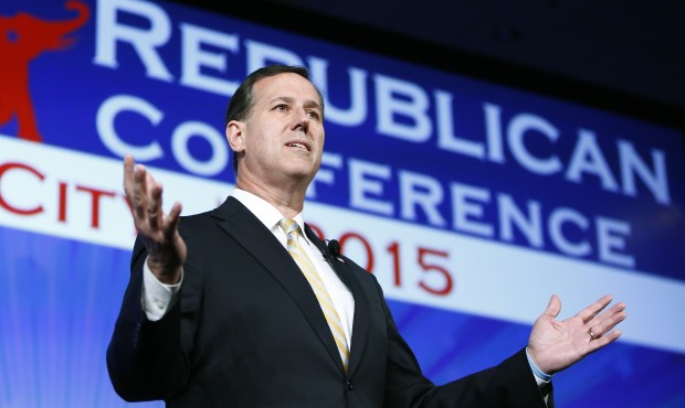 FILE – In this photo taken on May 21, 2015 file photo, former Pennsylvania Sen. Rick Santorum...