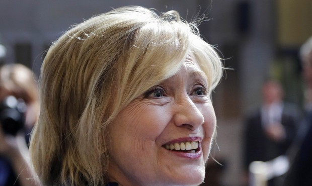 FILE – In this April 29, 2015 file photo Democratic presidential candidate, Hillary Rodham Cl...
