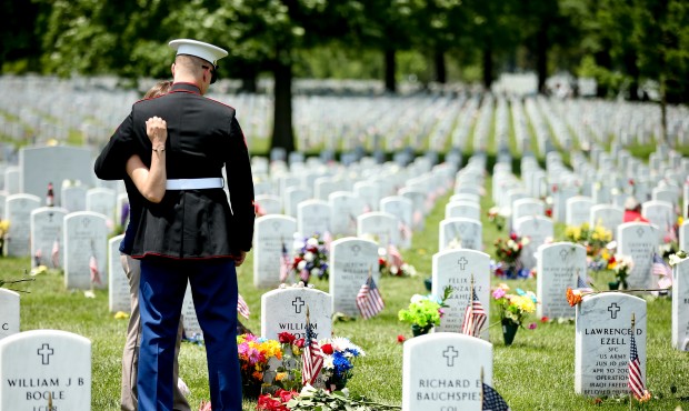 Retired Marine Lance Cpl. Christopher Dix, of South Hill, Va., and his girlfriend Lacey Foerter ,of...
