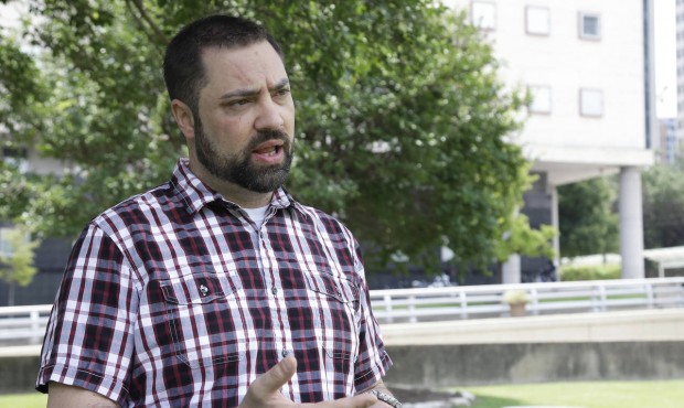 Jeremy Alcede talks about his legal issues Friday, June 5, 2015, outside the federal courthouse in ...