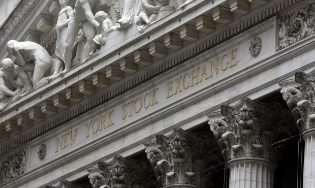 FILE – This Oct. 2, 2014 file photo shows the facade of the New York Stock Exchange, in New Y...